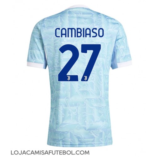 Camisa de Futebol Juventus Andrea Cambiaso #27 Equipamento Secundário 2025-26 Manga Curta